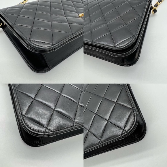 ❌SOLD❌ Authentic Chanel Vintage black Lambskin full flap chain shoulder bag (A) - Picture 11 of 16